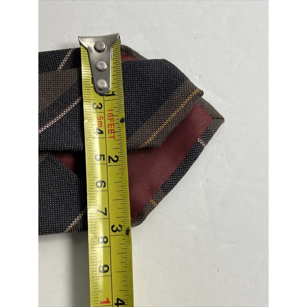 VTG Bert Pulitzer Necktie Mens Tie Tartan 100% Wool Multicolor Striped 3